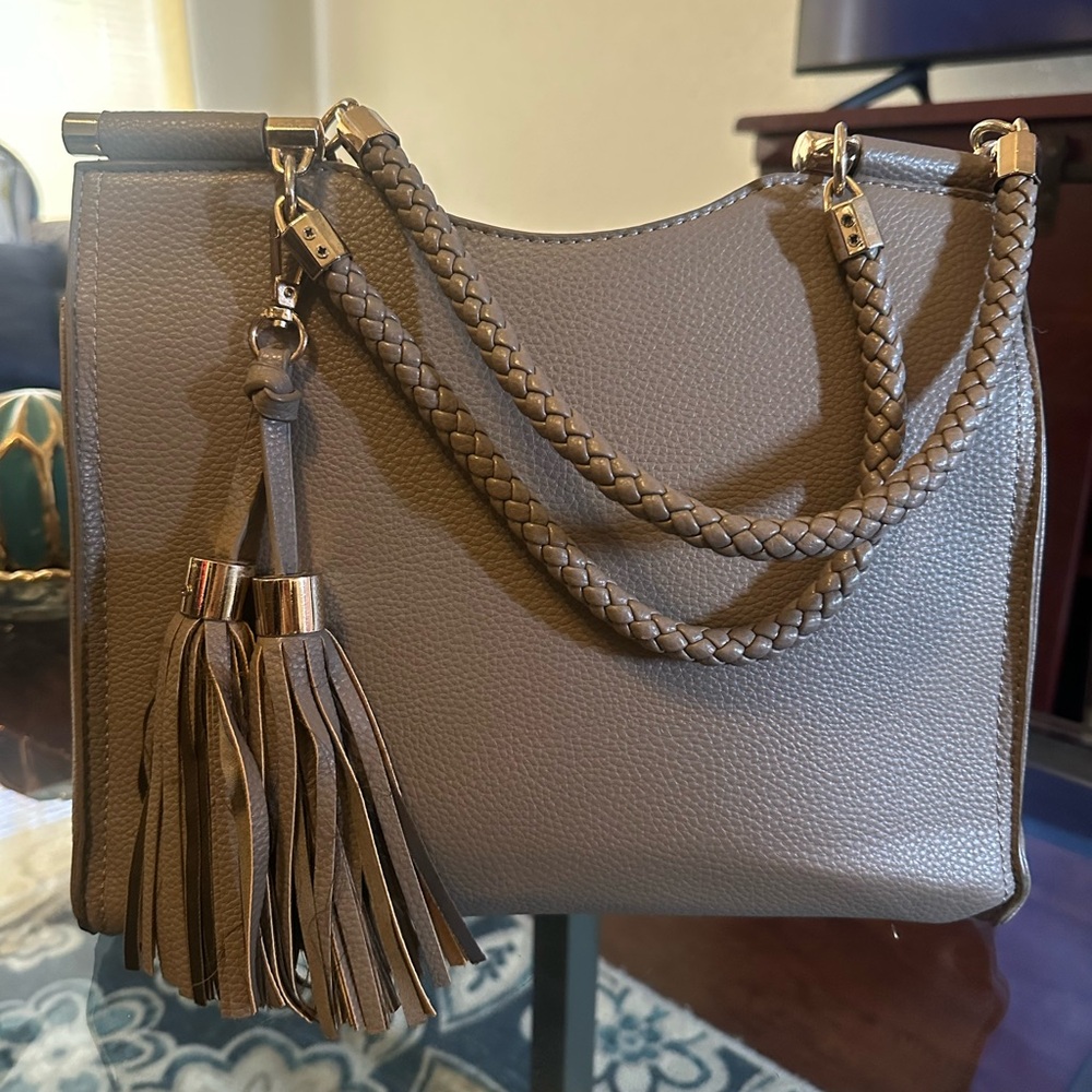 Miztique Tan Shoulder Bag with Braided Handle